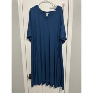 Flutter, boutique, brand clothing, plus size 2x blue dress pockets